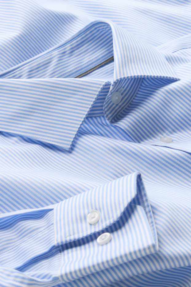 Herren - Businesshemd - Regular Fit - Kent - gestreift - blau / weiß