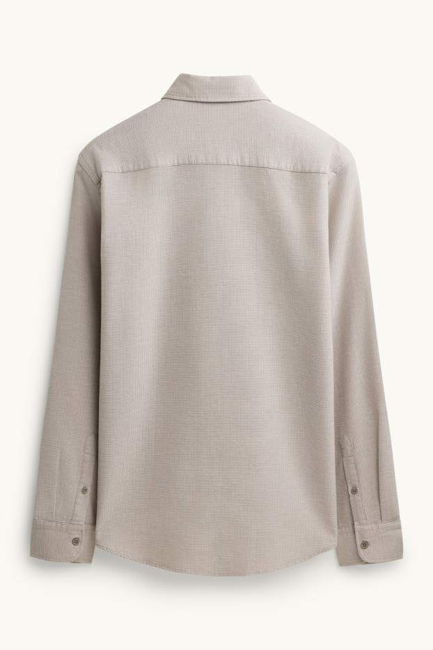 Herren - Hemd - Regular Fit - Kent - strukturiert - beige