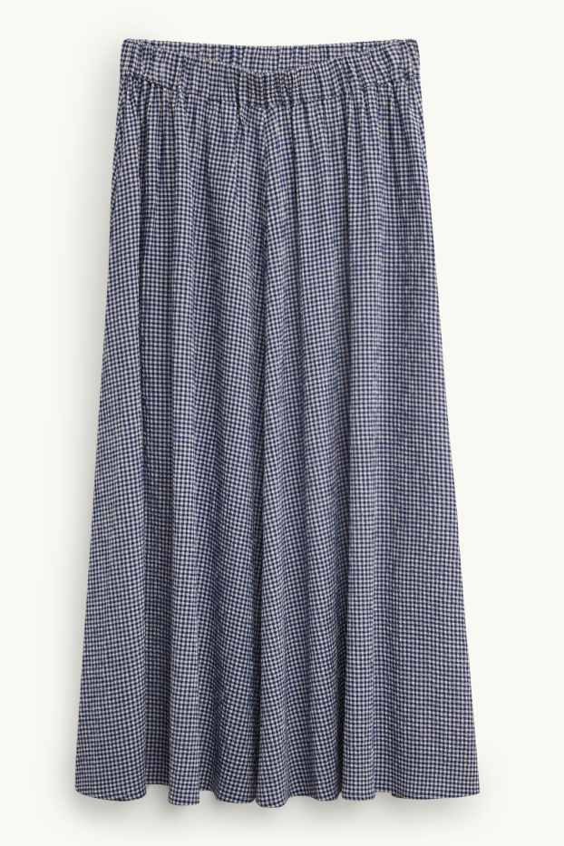 Damen - Rock - kariert - strukturiert - dunkelblau