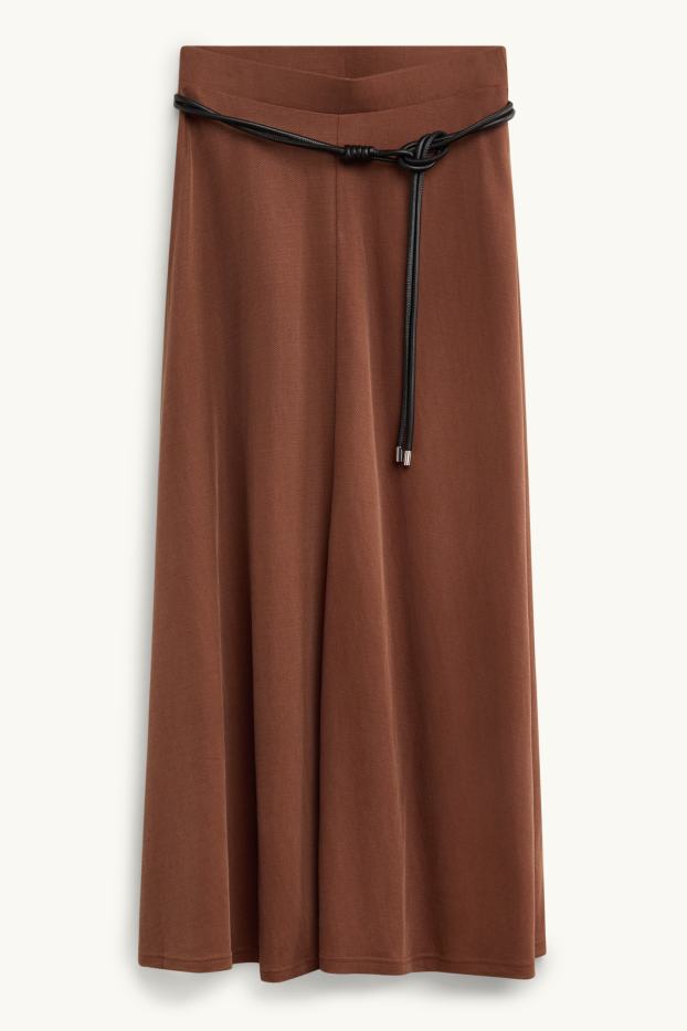 Women - Skirt with belt - brown