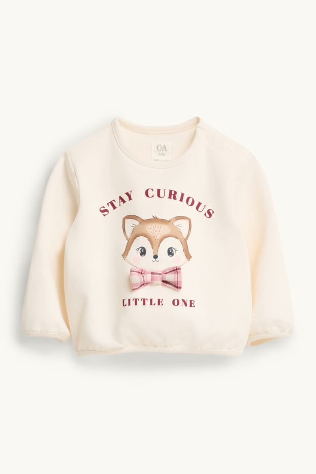 Baby: meisjes - Vosje - baby-outfit - 2-delig - crèmekleurig