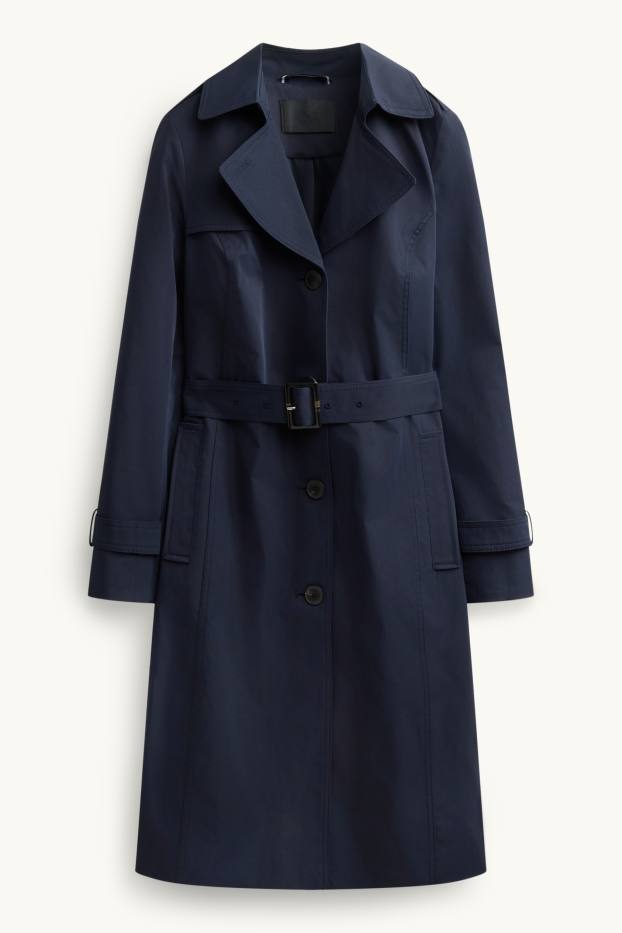 Donna - Trench - idrorepellente - blu scuro
