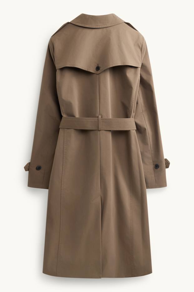 Dames - Trenchcoat - waterafstotend - kaki