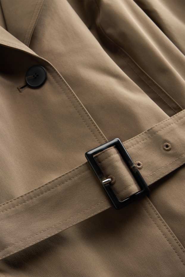 Dames - Trenchcoat - waterafstotend - kaki