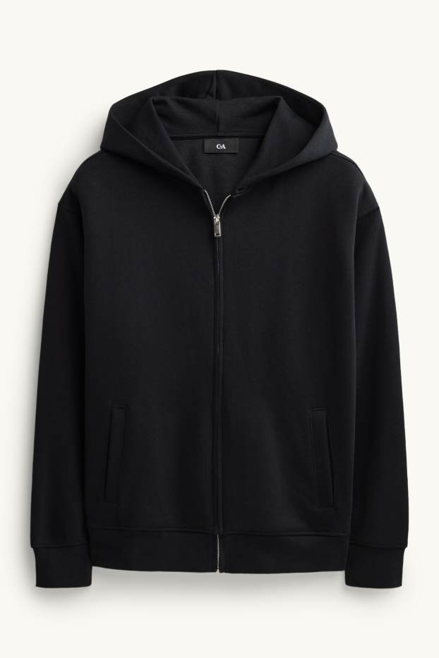 Herren - Sweatjacke mit Kapuze - schwarz
