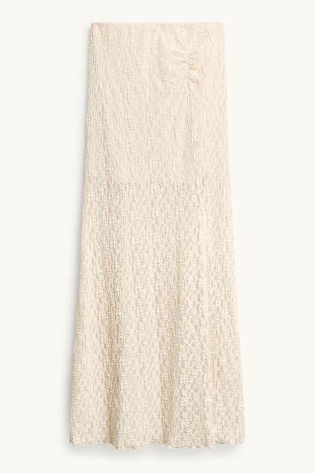 Women - Denim skirt - creme