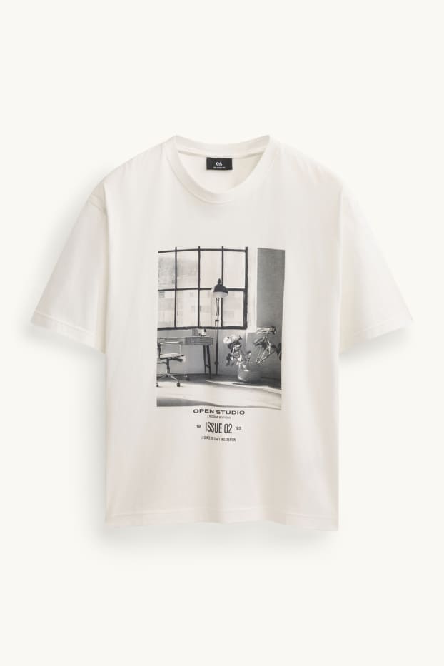 Uomo - T-shirt - relaxed fit - bianco