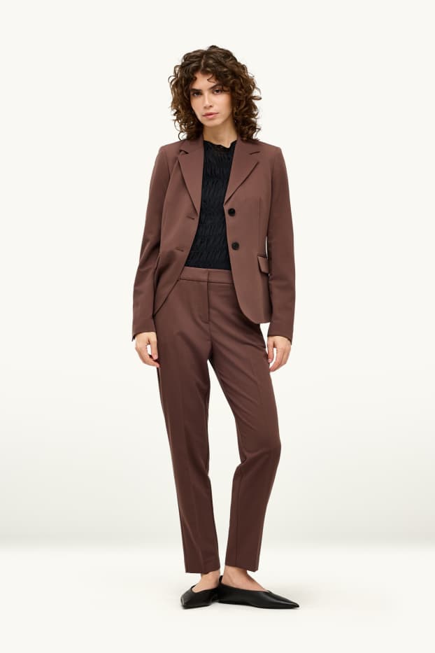 Damen - Business-Hose - Mid Waist - Cigarette Fit - braun