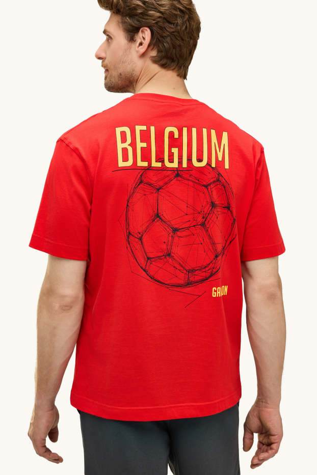 Men - T-shirt - unisex - relaxed fit - BELGIUM - red