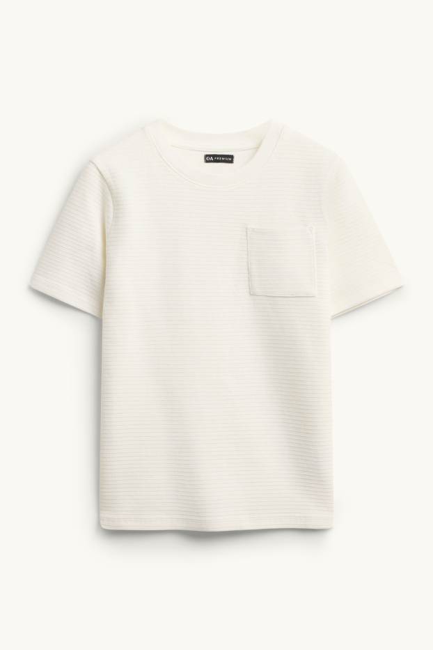 Enfants garçons - T-shirt - finition texturée - blanc