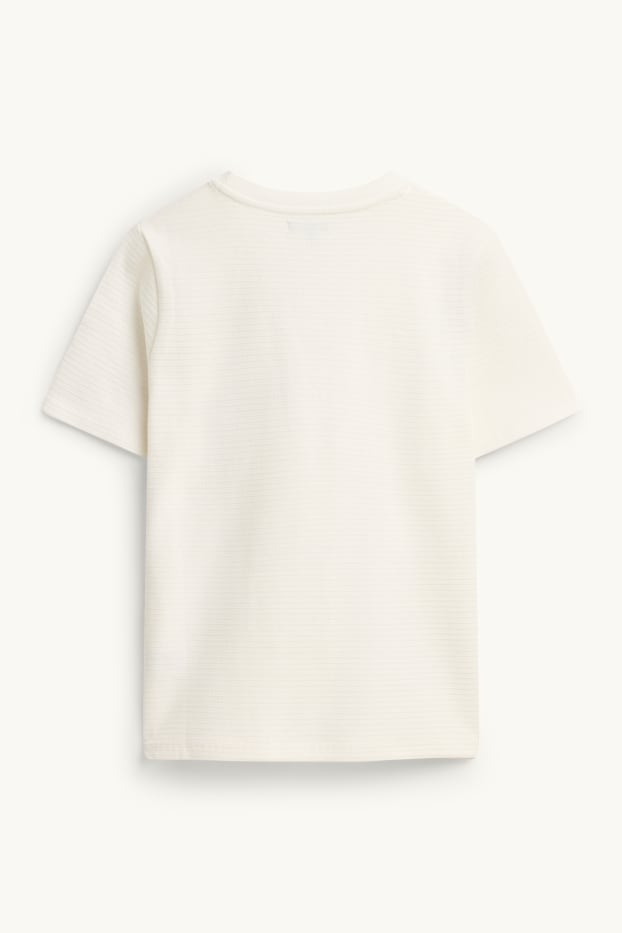 Enfants garçons - T-shirt - finition texturée - blanc