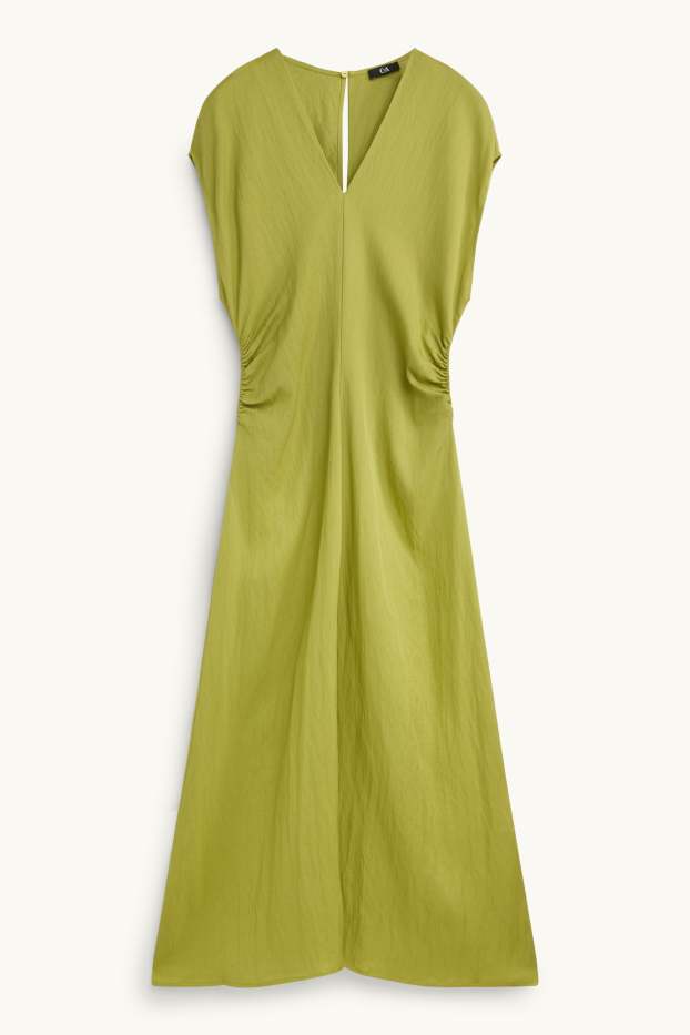 Femmes - Robe à col V - straight fit - vert