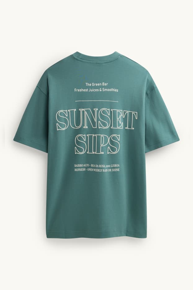 Herren - T-Shirt - Relaxed Fit - petrol