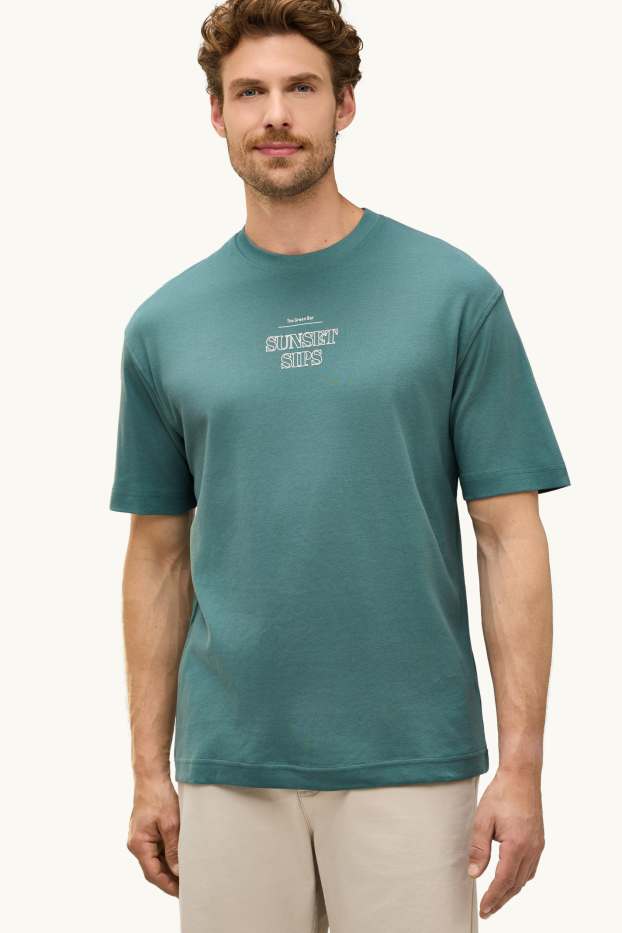 Herren - T-Shirt - Relaxed Fit - petrol