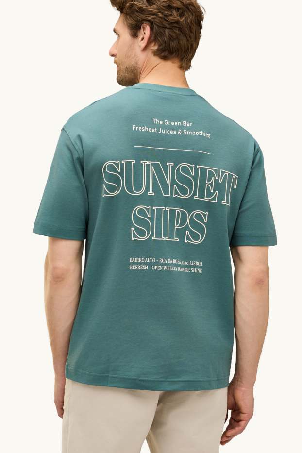 Herren - T-Shirt - Relaxed Fit - petrol
