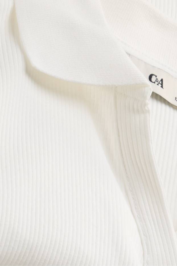 Kinderen: meisjes - Poloshirt - geribd - wit