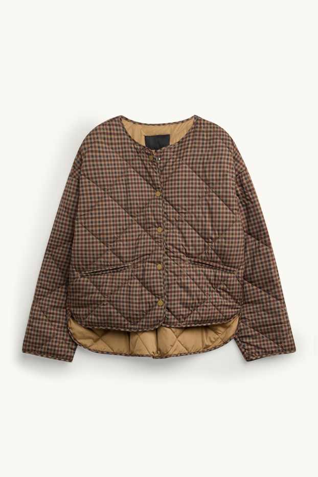 Femmes - Veste matelassée - à carreaux - marron