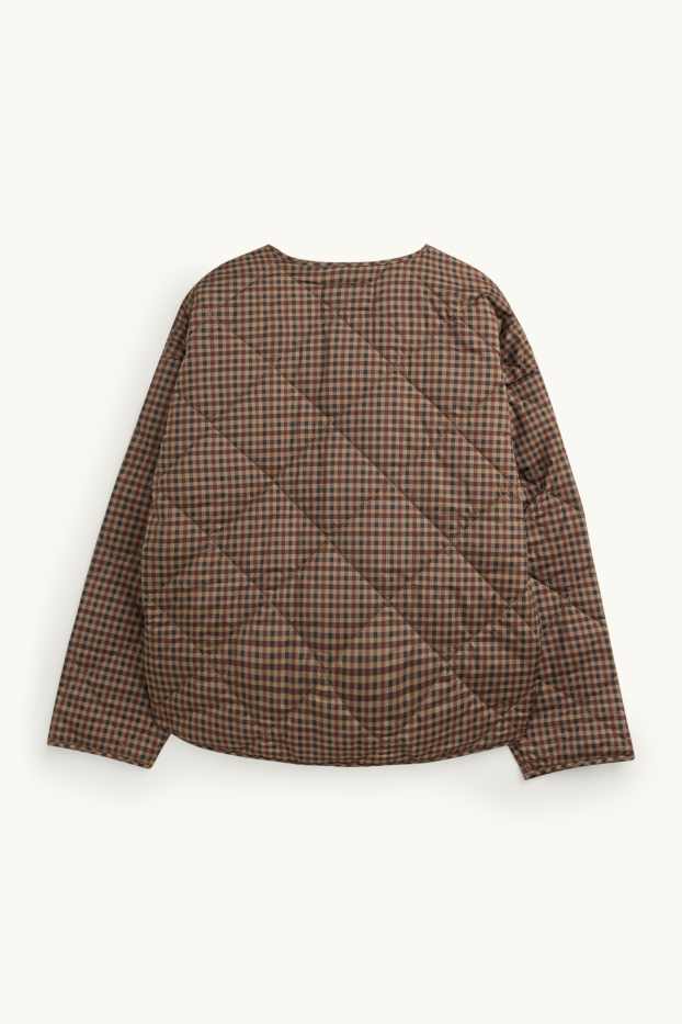 Femmes - Veste matelassée - à carreaux - marron