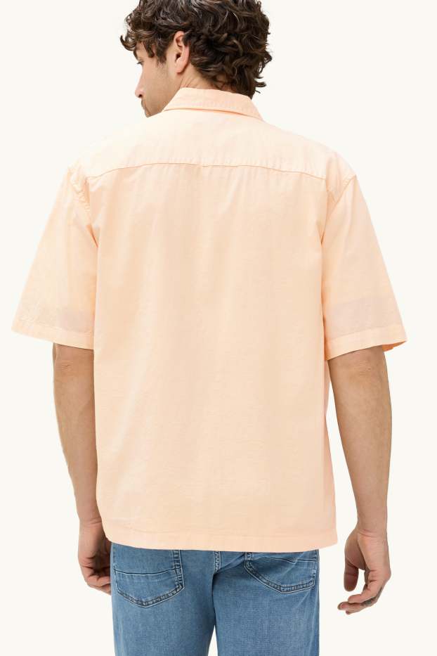 Pánské - Košile - relaxed fit - kent - oranžová