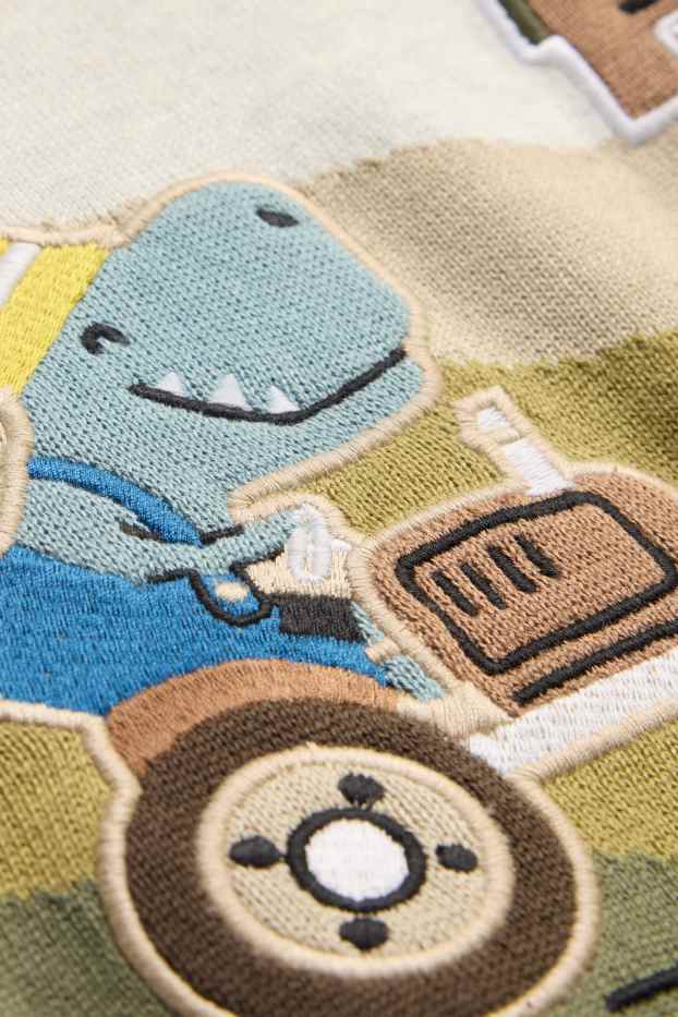 Enfants garçons - Ferme et dinosaure - Pull - beige