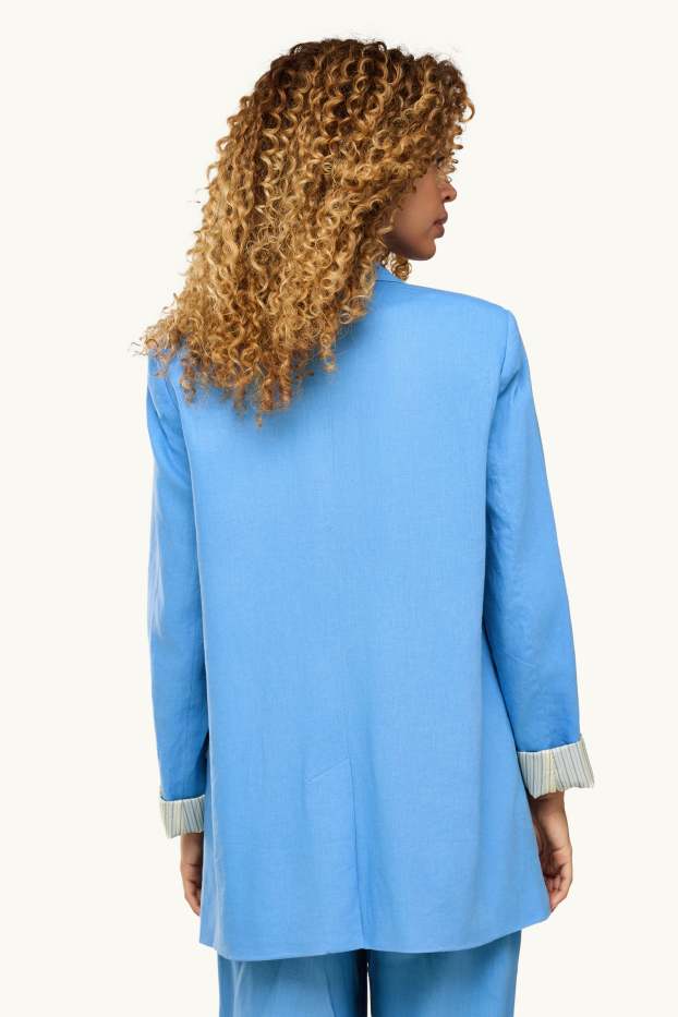 Donna - Blazer business misto lino - regular fit - azzurro