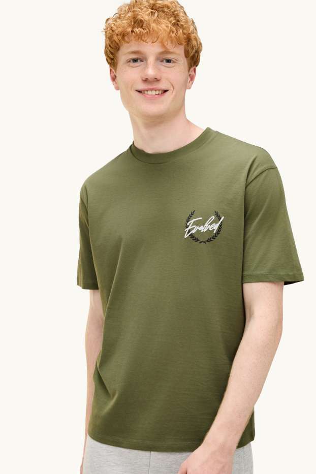 Heren - T-shirt - relaxed fit - groen