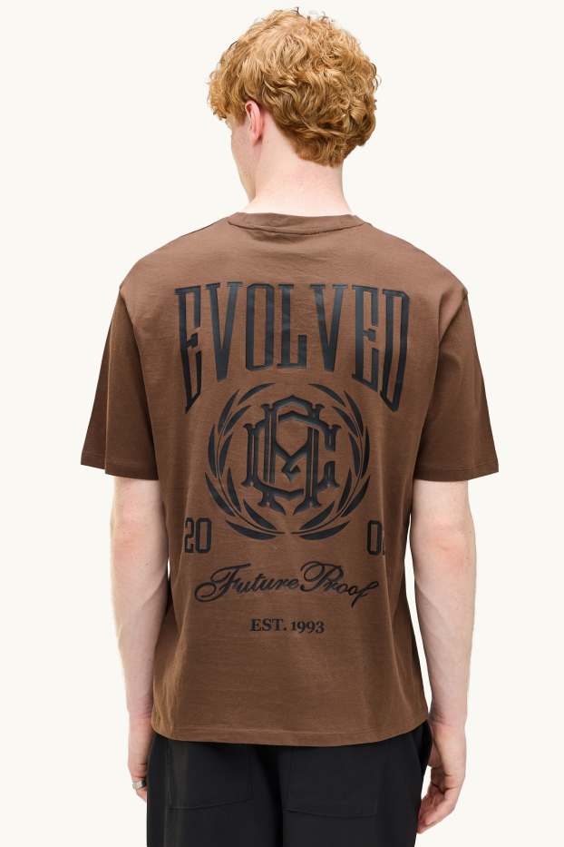 Men - T-shirt - relaxed fit - brown