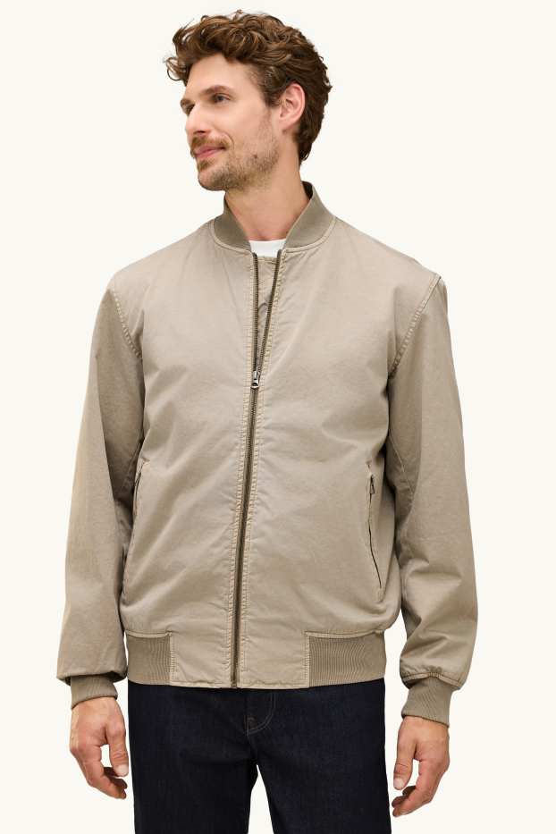 Heren - Bomberjack van denim - beige