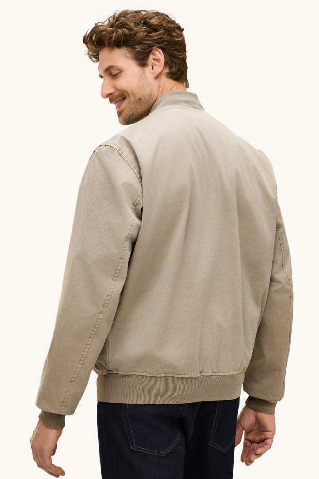 Heren - Bomberjack van denim - beige