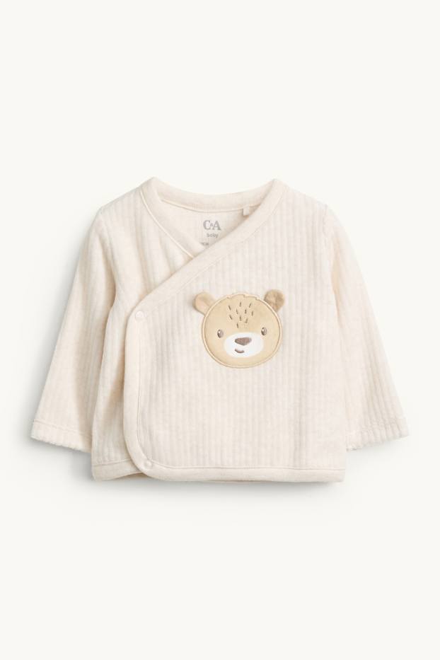 Unisex - Leopard - outfit pro novorozence - 2dílný - béžová