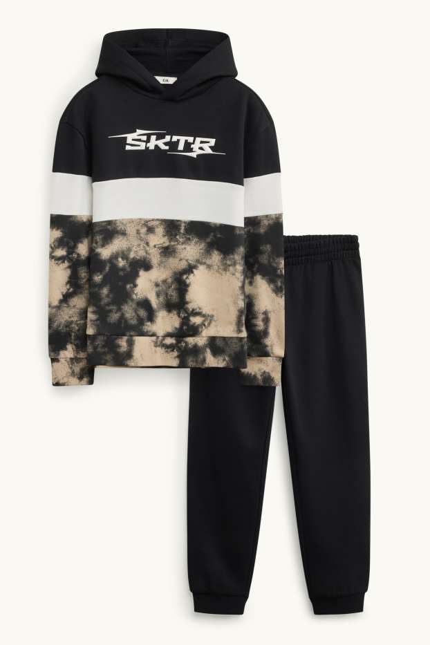 Kinder Buben - Set - Hoodie und Jogginghose - 2 teilig - schwarz
