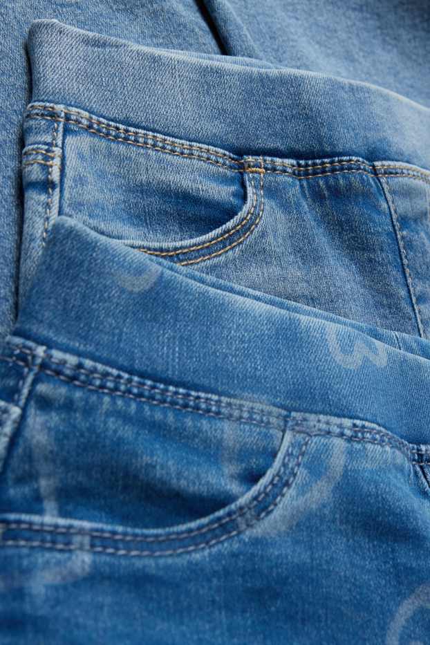 Copii - Fete - Inimă - multipack 2 perechi - wide leg jeggings - denim-albastru