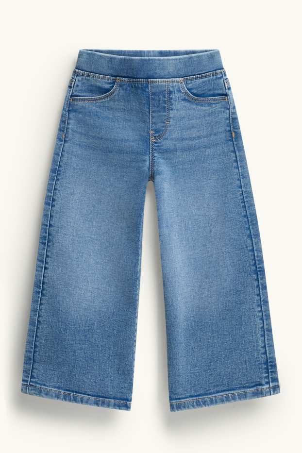 Copii - Fete - Inimă - multipack 2 perechi - wide leg jeggings - denim-albastru