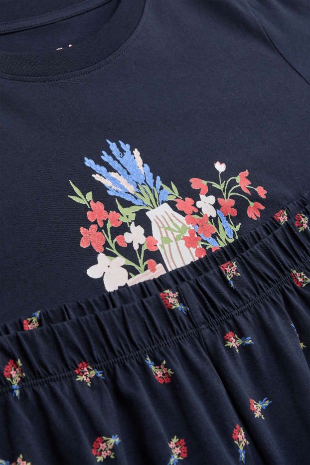 Femmes - Pyjashort - bleu foncé