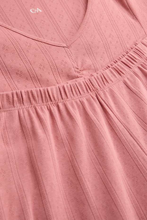 Dames - Pointelle pyjama - koraal