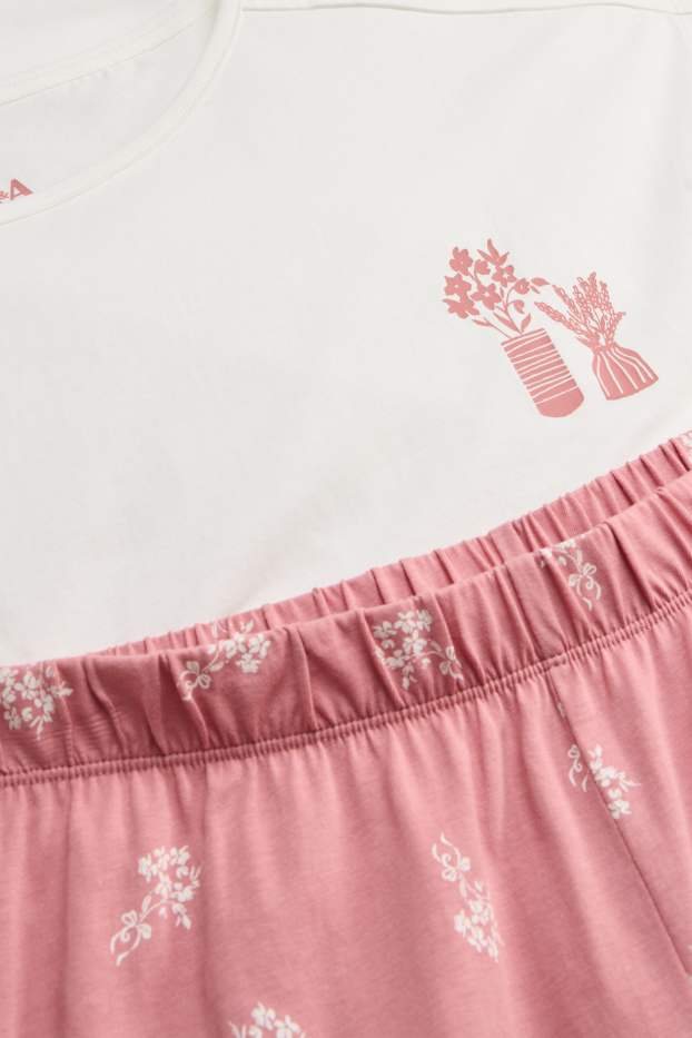 Femei - Pijama - alb / roz