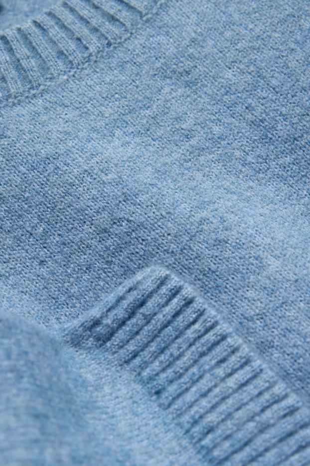 Damen - Strickpullover - kurzarm - hellblau
