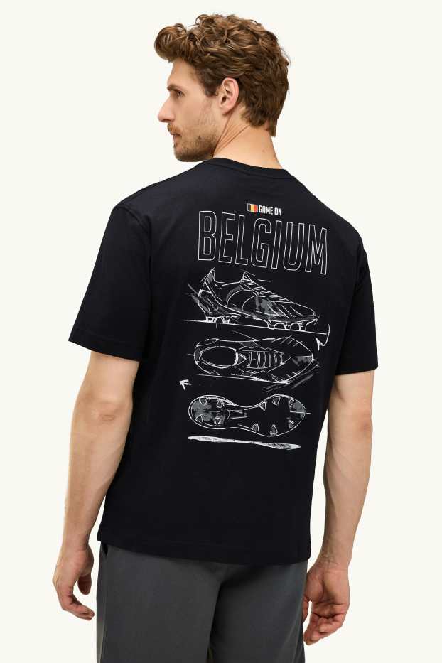 Herren - T-Shirt - Belgien - Relaxed Fit - schwarz