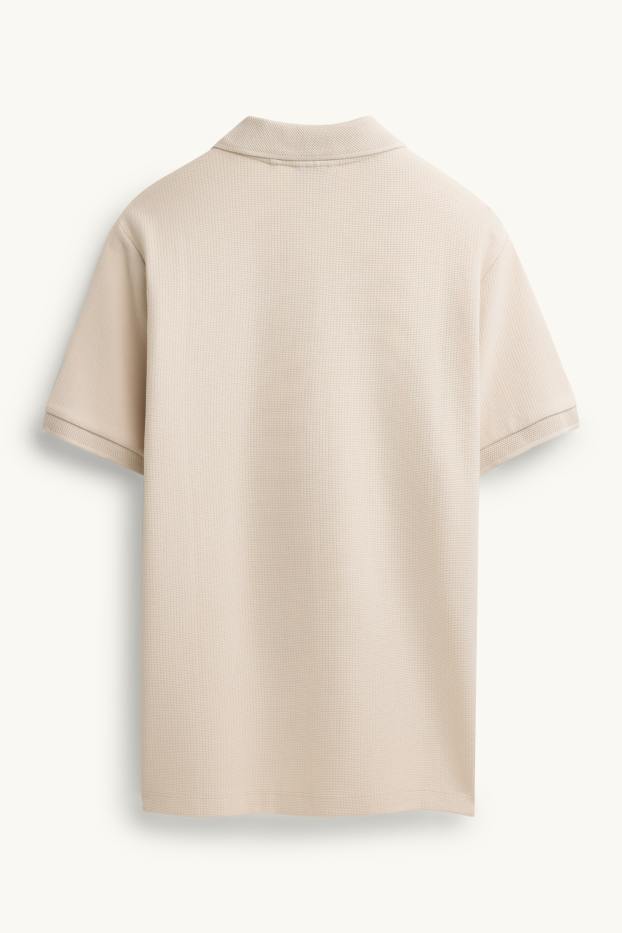 Hommes - Polo - regular fit - finition texturée - gris clair