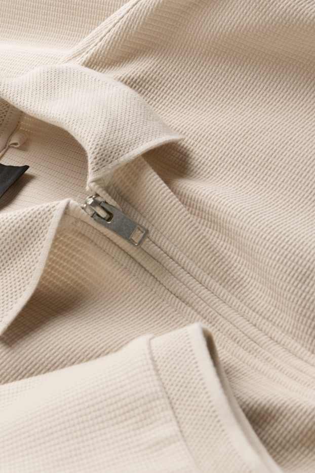 Hommes - Polo - regular fit - finition texturée - gris clair