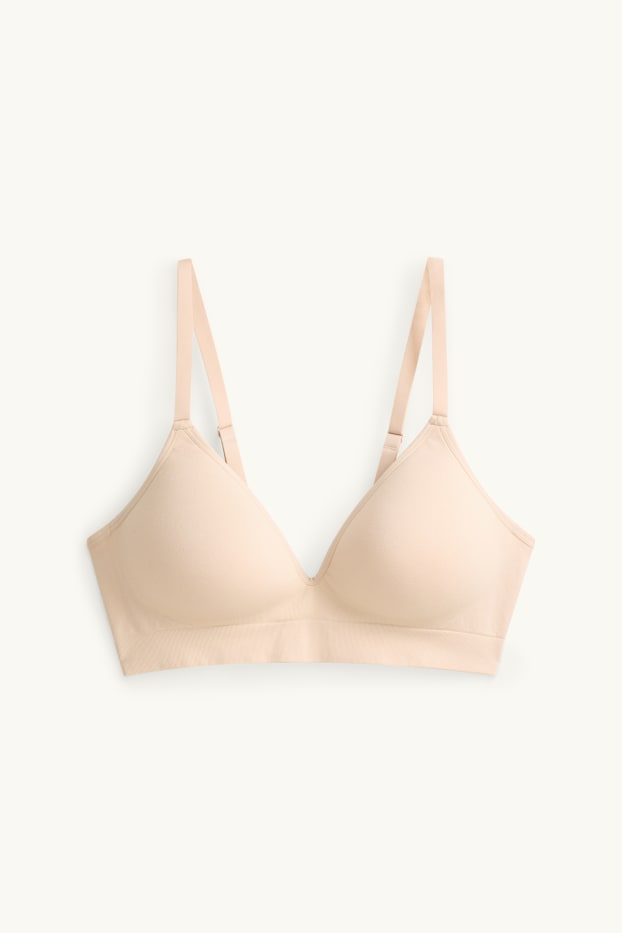 Damen - BH ohne Bügel - wattiert - seamless - beige
