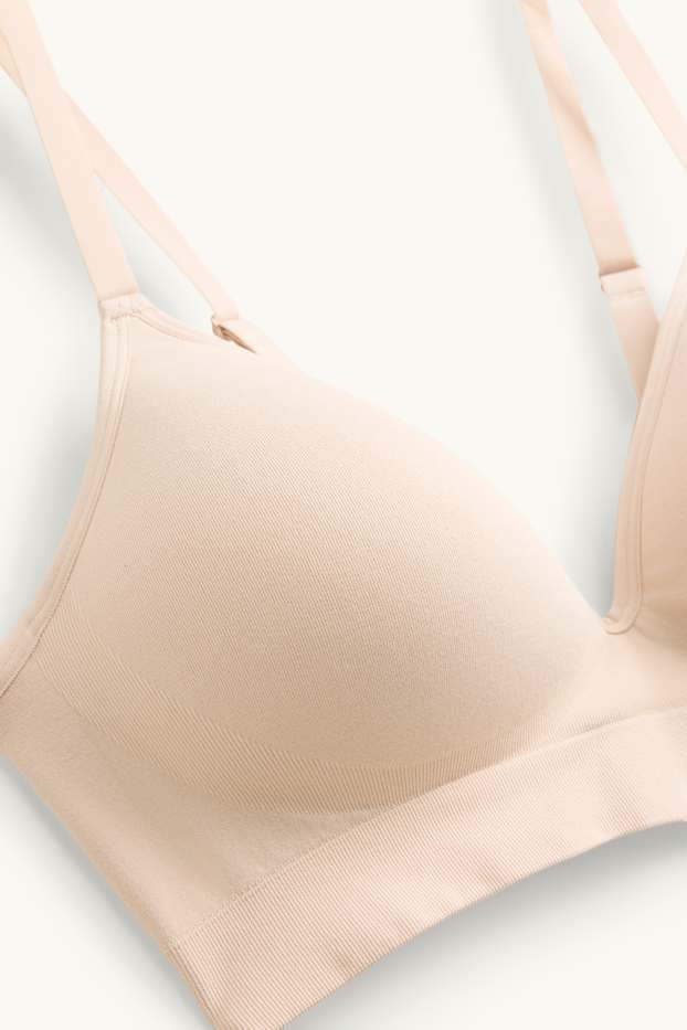 Damen - BH ohne Bügel - wattiert - seamless - beige