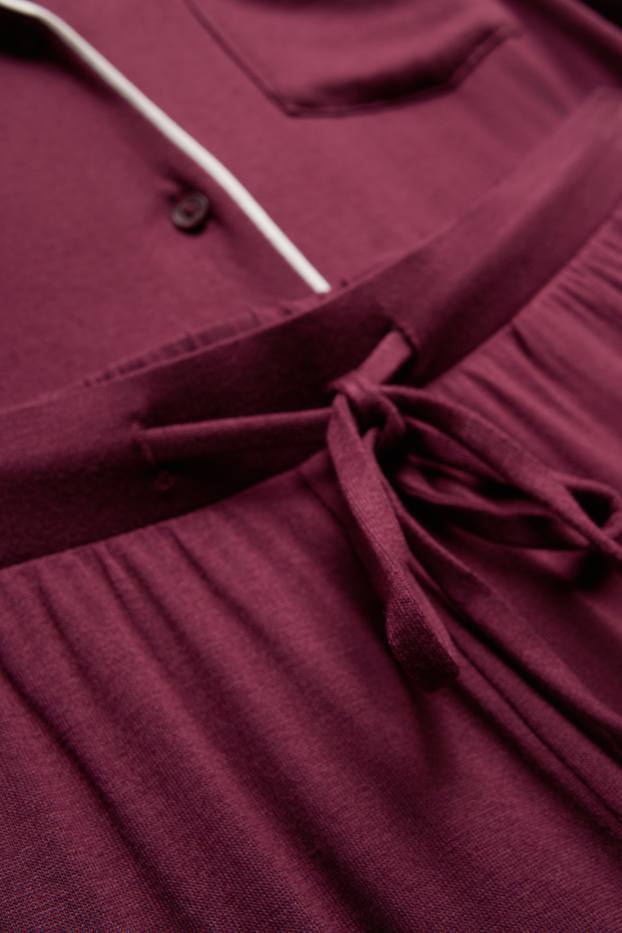 Femei - Pijama din viscoză - bordo