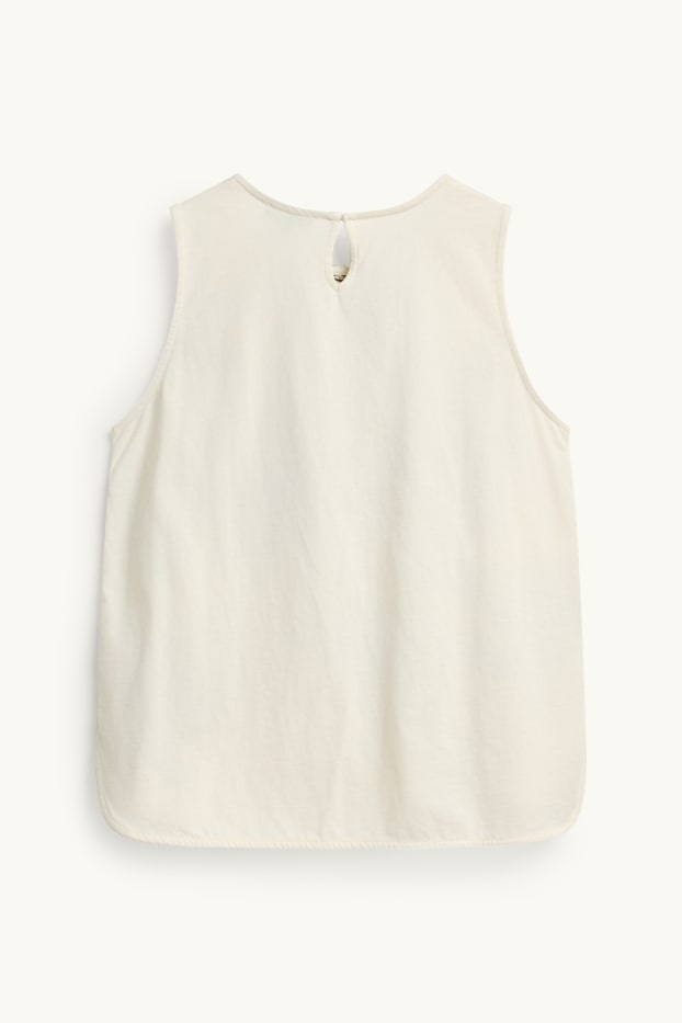 Damen - Top - gemustert - cremefarben
