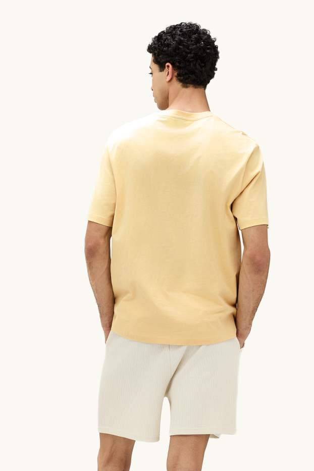 Heren - T-shirt - relaxed fit - geel