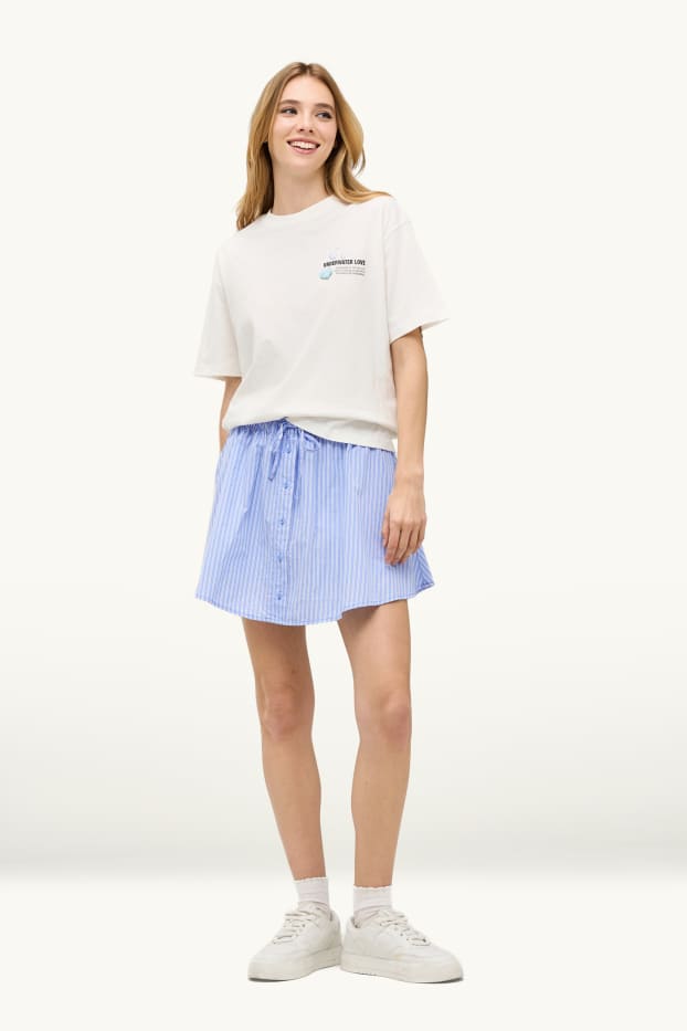 Donna - Gonna - a righe - azzurro
