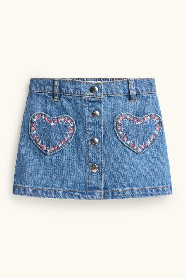 Nena - Flors - conjunt - dessuadora i faldilla texana - 2 peces - blau/crema