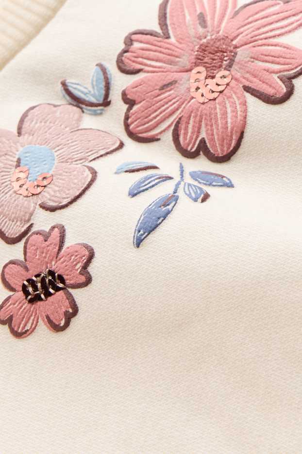 Nena - Flors - conjunt - dessuadora i faldilla texana - 2 peces - blau/crema