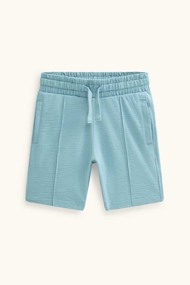 Kinder Buben - Palme - Set - Hemd und Shorts - 2 teilig - strukturiert - weiß