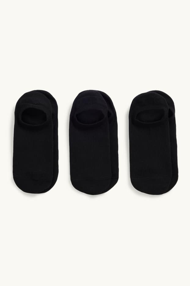 Damen - Multipack 3er - Füßlinge - schwarz
